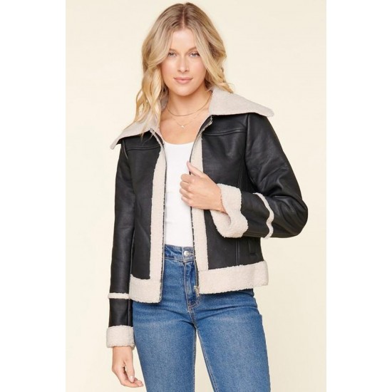 Women Victoria Faux Leather Jacket