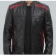 Woodrow Mens Maroon and Black Padded Leather Jacket