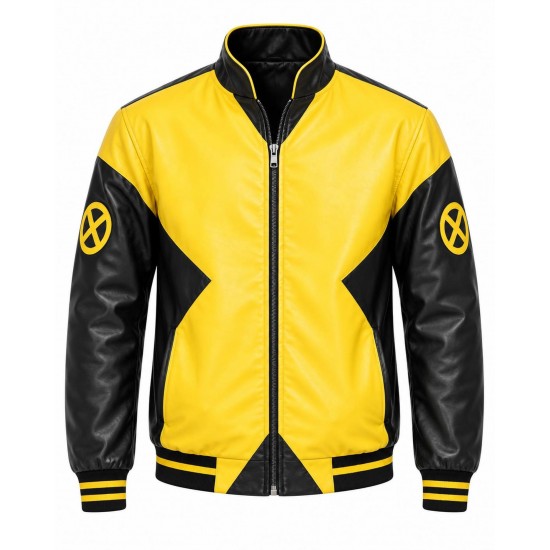 X-Men Inspired Yellow Mutant Leather Jacket | Comic Book Cosplay Jacket X-Men Inspired Yellow Mutant Leather Jacket | Comic Book Cosplay Jacket