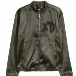 XO Bomber Green Satin Jacket XO Bomber Green Satin Jacket