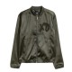 XO Bomber Green Satin Jacket