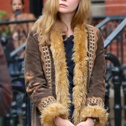 A Complete Unknown Elle Fanning Brown Jacket A Complete Unknown Elle Fanning Brown Jacket