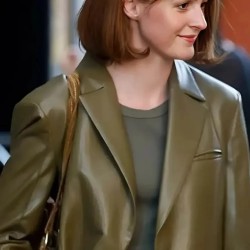 A Different Man Renate Reinsve Green Leather Blazer