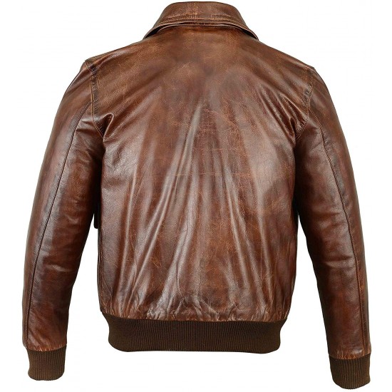 A2 Airforce Aviator Leather Bomber Jacket