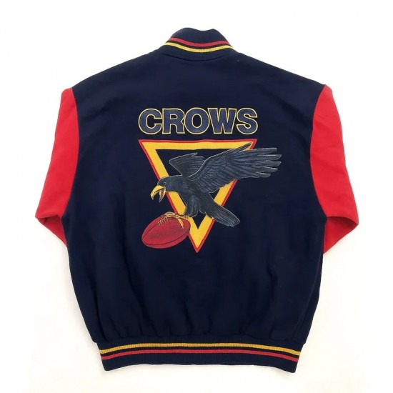 Adelaide Crows Blue and Red Varsity Wool Jacket Adelaide Crows Blue and Red Varsity Wool Jacket