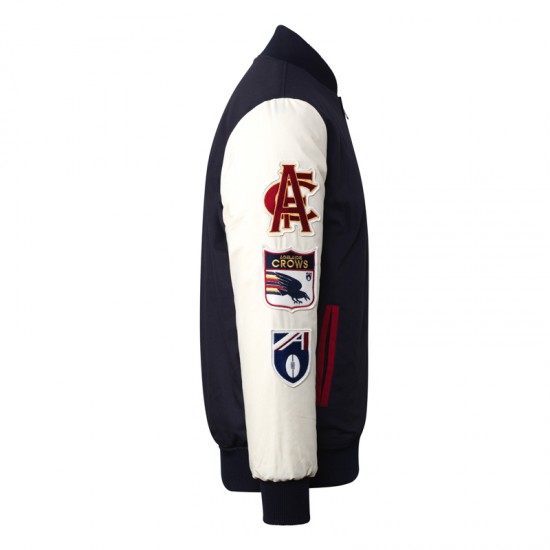 Adelaide Crows Collegiate Navy and White Varsity Jacket