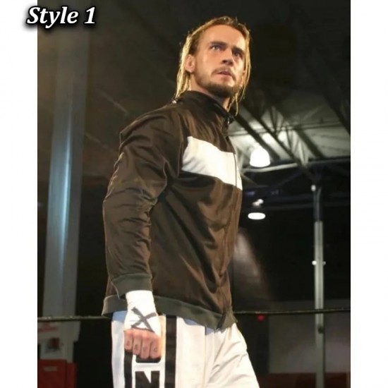 AEW Revolution CM Punk Full-Zip Black Fleece Jacket AEW Revolution CM Punk Full-Zip Black Fleece Jacket