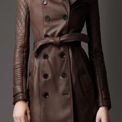 Women Chocolate Brown Sheepskin Leather Long Coat Women Chocolate Brown Sheepskin Leather Long Coat