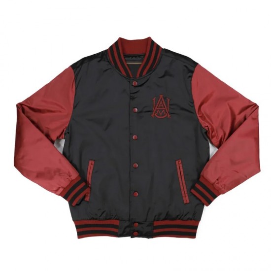 Alabama A&M Black and Maroon Baseball Jacket Alabama A&M Black and Maroon Baseball Jacket