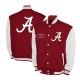 Alabama Crimson Tide Fleece Burgundy and White Varsity Jacket