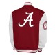 Alabama Crimson Tide Fleece Burgundy and White Varsity Jacket Alabama Crimson Tide Fleece Burgundy and White Varsity Jacket