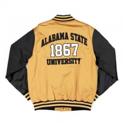 Alabama State Gold and Black Baseball Jacket Alabama State Gold and Black Baseball Jacket