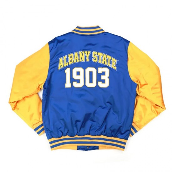 Albany State Royal and Gold Baseball Jacket Albany State Royal and Gold Baseball Jacket