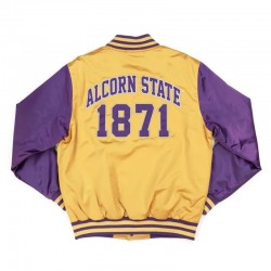 Alcorn State Gold and Purple Baseball Jacket Alcorn State Gold and Purple Baseball Jacket