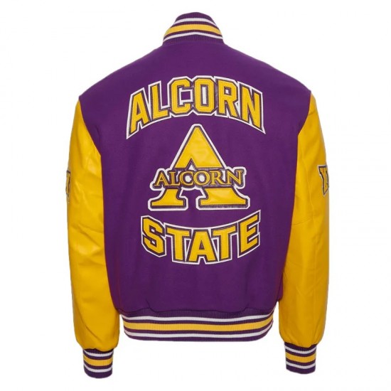 Alcorn State University Purple and Gold Varsity Jacket Alcorn State University Purple and Gold Varsity Jacket