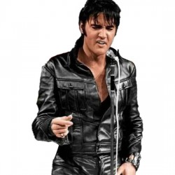 American Singer Elvis Presley Black Leather Jacket American Singer Elvis Presley Black Leather Jacket