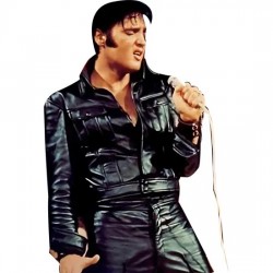American Singer Elvis Presley Black Leather Jacket American Singer Elvis Presley Black Leather Jacket