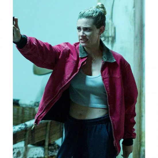 American Sweatshop Daisy Moriarty Bomber Cotton Red Jacket American Sweatshop Daisy Moriarty Bomber Cotton Red Jacket