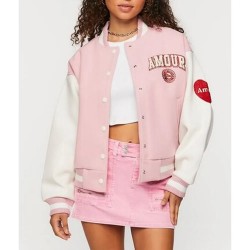 Amour Paris Pink Varsity Jacket Amour Paris Pink Varsity Jacket