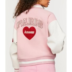 Amour Paris Pink Varsity Jacket Amour Paris Pink Varsity Jacket