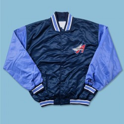 Anaheim Angels Navy and Light Blue Bomber Satin Jacket Anaheim Angels Navy and Light Blue Bomber Satin Jacket