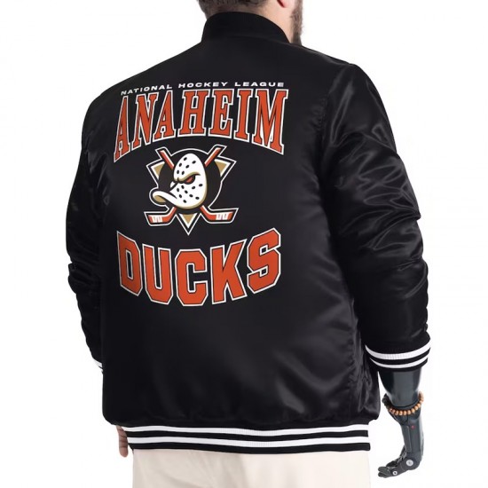 Anaheim Ducks Adaptive Bold Logo Varsity Satin Jacket