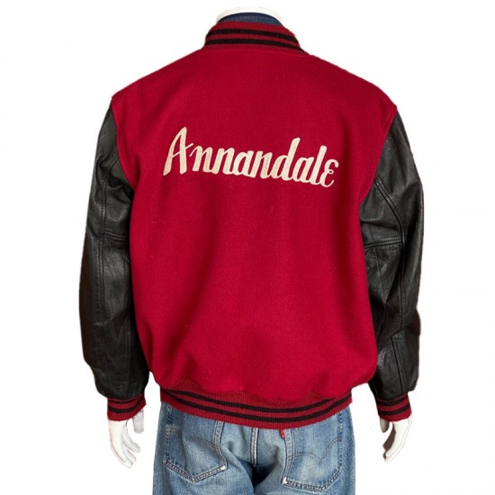 Annandale Red & Black Varsity – Leather Sleeve Letterman Jacket Annandale Red & Black Varsity – Leather Sleeve Letterman Jacket