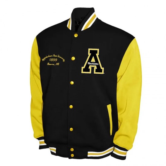 Appalachian State Mountaineers Fleece Black and Gold Varsity Jacket Appalachian State Mountaineers Fleece Black and Gold Varsity Jacket