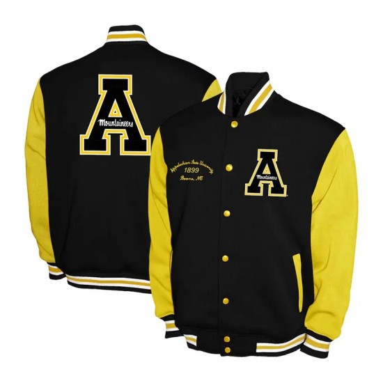 Appalachian State Mountaineers Fleece Black and Gold Varsity Jacket