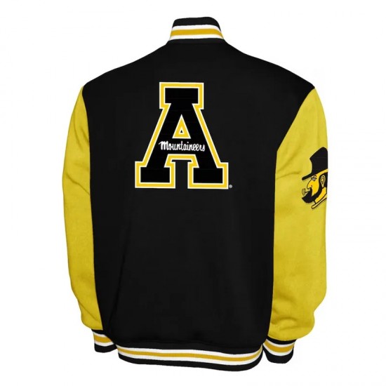 Appalachian State Mountaineers Fleece Black and Gold Varsity Jacket Appalachian State Mountaineers Fleece Black and Gold Varsity Jacket