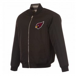 Arizona Cardinals Black/Gray Full-Zip Reversible Flight Jacket Arizona Cardinals Black/Gray Full-Zip Reversible Flight Jacket