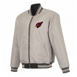 Arizona Cardinals Black/Gray Full-Zip Reversible Flight Jacket Arizona Cardinals Black/Gray Full-Zip Reversible Flight Jacket