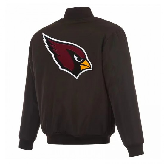 Arizona Cardinals Black/Gray Full-Zip Reversible Flight Jacket Arizona Cardinals Black/Gray Full-Zip Reversible Flight Jacket