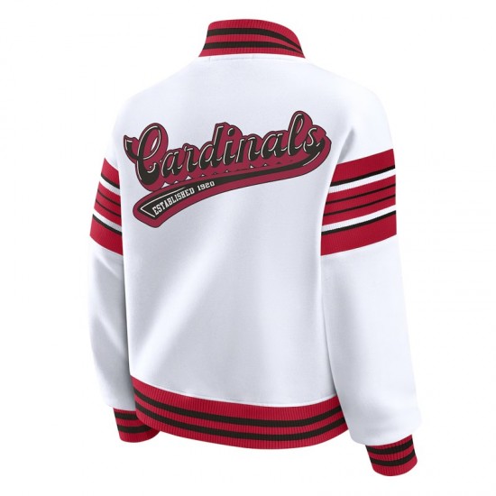 Arizona Cardinals Snap Front White Fleece Jacket Arizona Cardinals Snap Front White Fleece Jacket
