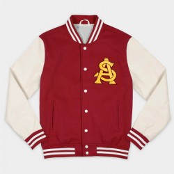Arizona State Sun Devils Red and Off White Varsity Jacket