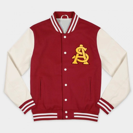Arizona State Sun Devils Red and Off White Varsity Jacket