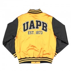 Arkansas Pine Bluff Gold and Black Baseball Jacket Arkansas Pine Bluff Gold and Black Baseball Jacket