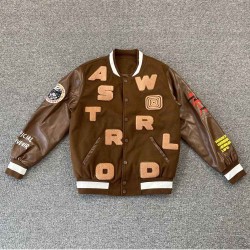 Astro World Brown Varsity Jacket Astro World Brown Varsity Jacket