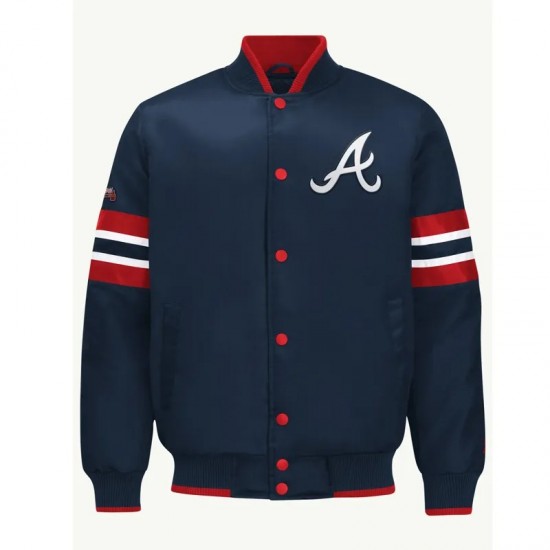 Atlanta Braves Scout I Navy Satin Jacket
