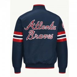 Atlanta Braves Scout I Navy Satin Jacket Atlanta Braves Scout I Navy Satin Jacket