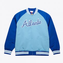 Atlanta Braves Vintage Logo Double Clutch Blue Satin Jacket Atlanta Braves Vintage Logo Double Clutch Blue Satin Jacket