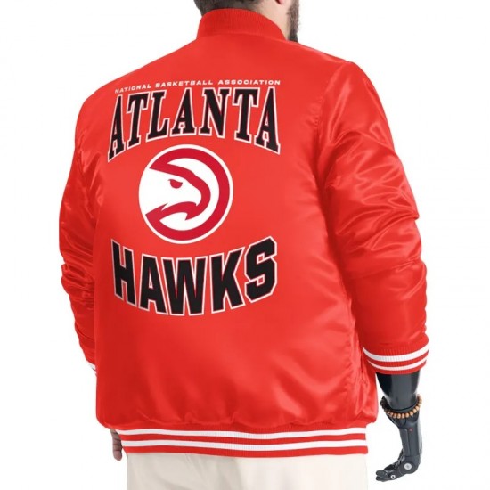 Atlanta Hawks Adaptive Bold Logo Varsity Satin Jacket
