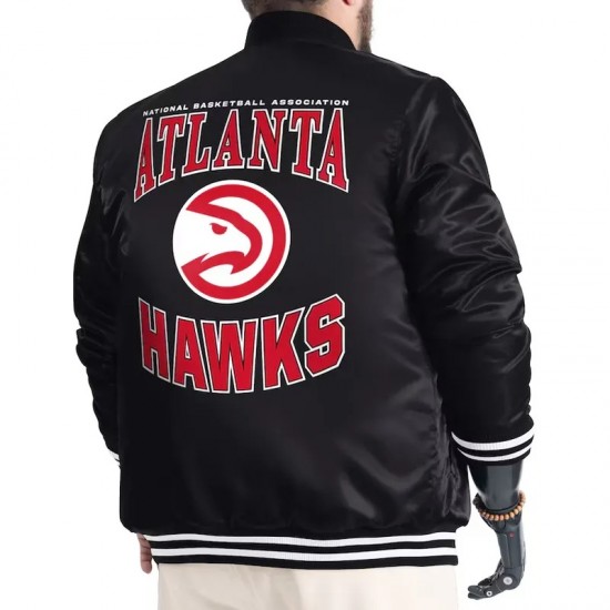 Atlanta Hawks Adaptive Bold Logo Varsity Satin Jacket