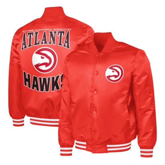 Atlanta Hawks Adaptive Bold Logo Varsity Satin Jacket