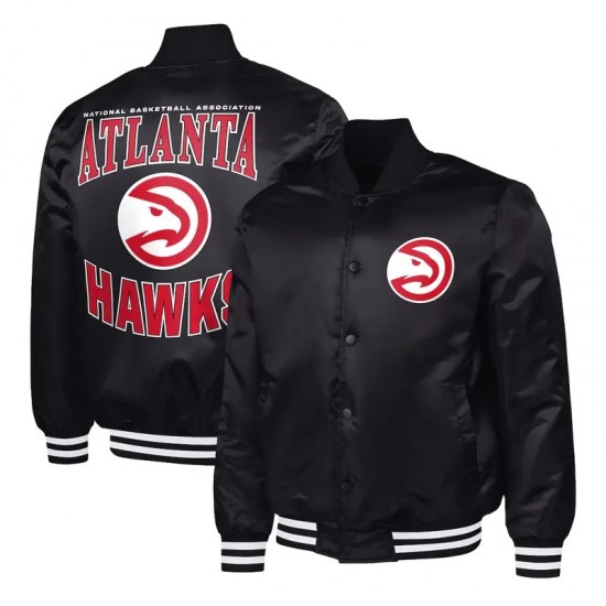 Atlanta Hawks Adaptive Bold Logo Varsity Satin Jacket