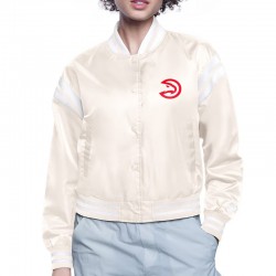 Atlanta Hawks Printed Logo Varsity Satin Jacket Atlanta Hawks Printed Logo Varsity Satin Jacket