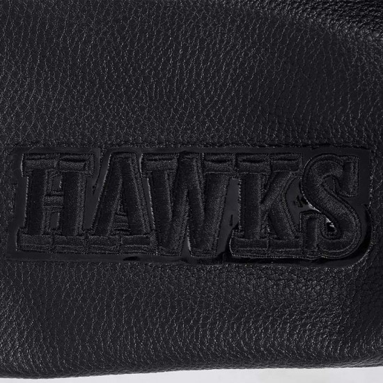 Atlanta Hawks Triple Black Varsity Wool and Leather Jacket Atlanta Hawks Triple Black Varsity Wool and Leather Jacket