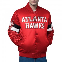 Atlanta Hawks Triple Option Varsity Satin Jacket