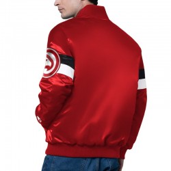 Atlanta Hawks Triple Option Varsity Satin Jacket Atlanta Hawks Triple Option Varsity Satin Jacket