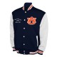 Auburn Tigers Fleece Navy and White Varsity Jacket Auburn Tigers Fleece Navy and White Varsity Jacket